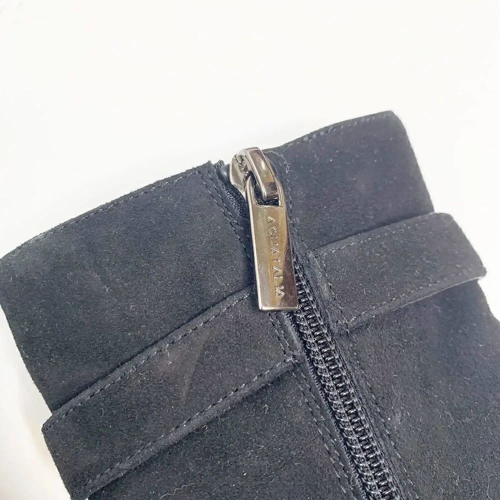Aquatalia 'Danele' Weatherproof Almond Toe Suede Boot Black Women’s Size 7 (M16) - Picture 8 of 10
